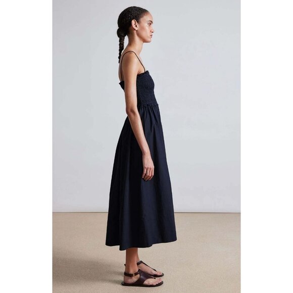 NWT APIECE APART Porta Smocked Sleeveless Midi Dress 2X Organic Cotton Poplin - Picture 4 of 8